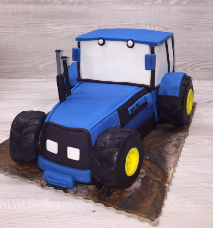 Traktor v modrom